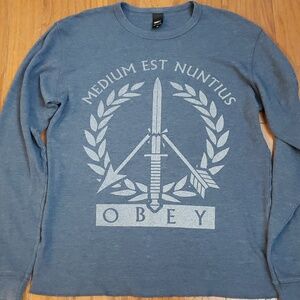 🌟SALE 🌟 OBEY Long Sleeve thermal shirt Sword Medium Est Nuntius SZ M